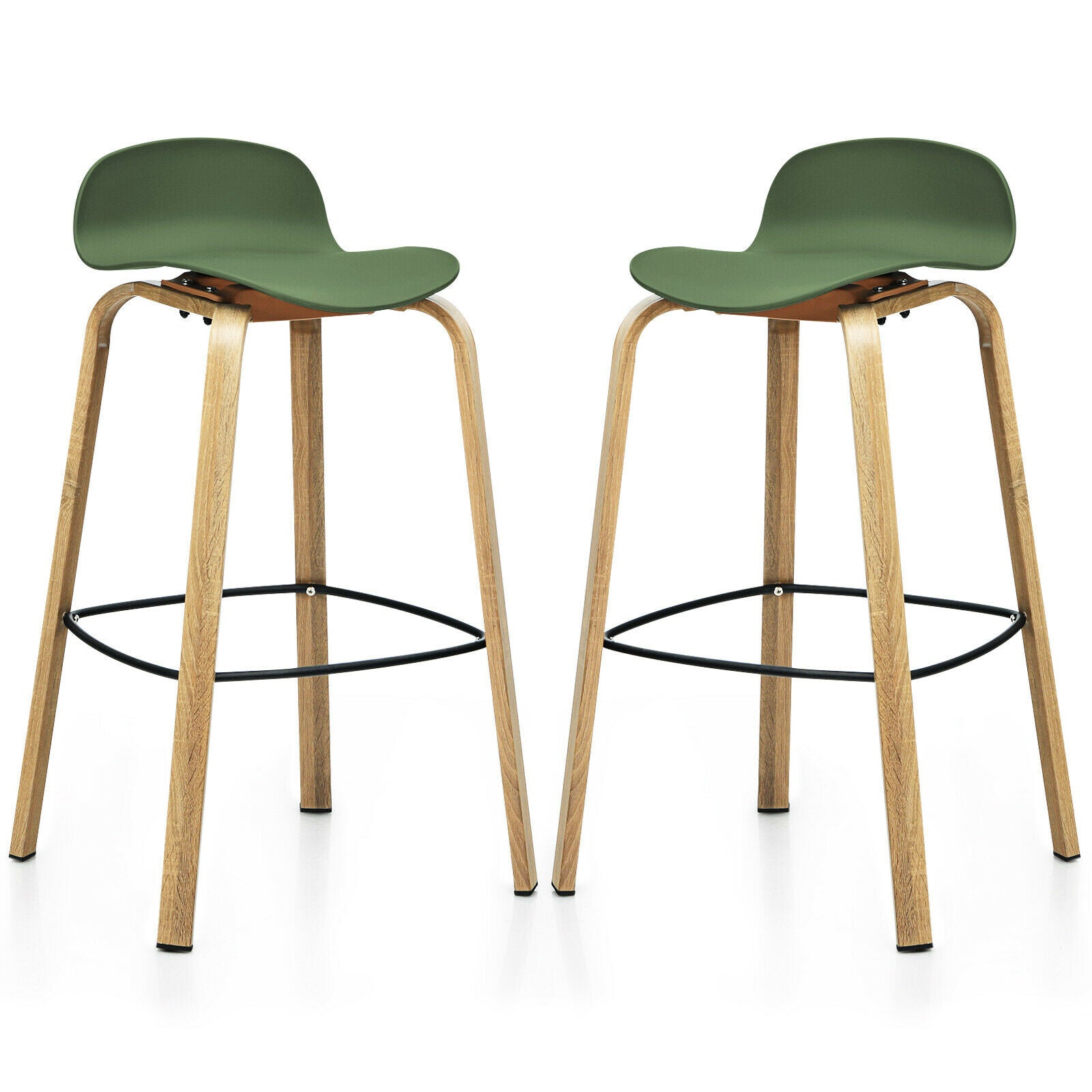 2 x Bar Chairs, High Counter Stools with Footrest