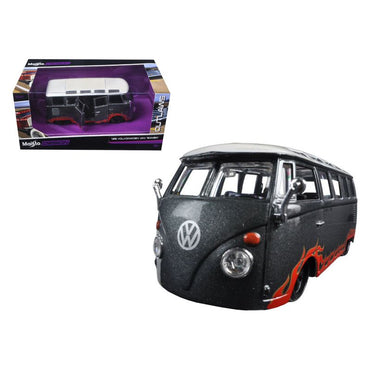 Volkswagen Van Samba Grey \Outlaws\" 1/25 Diecast Model Car by Maisto"