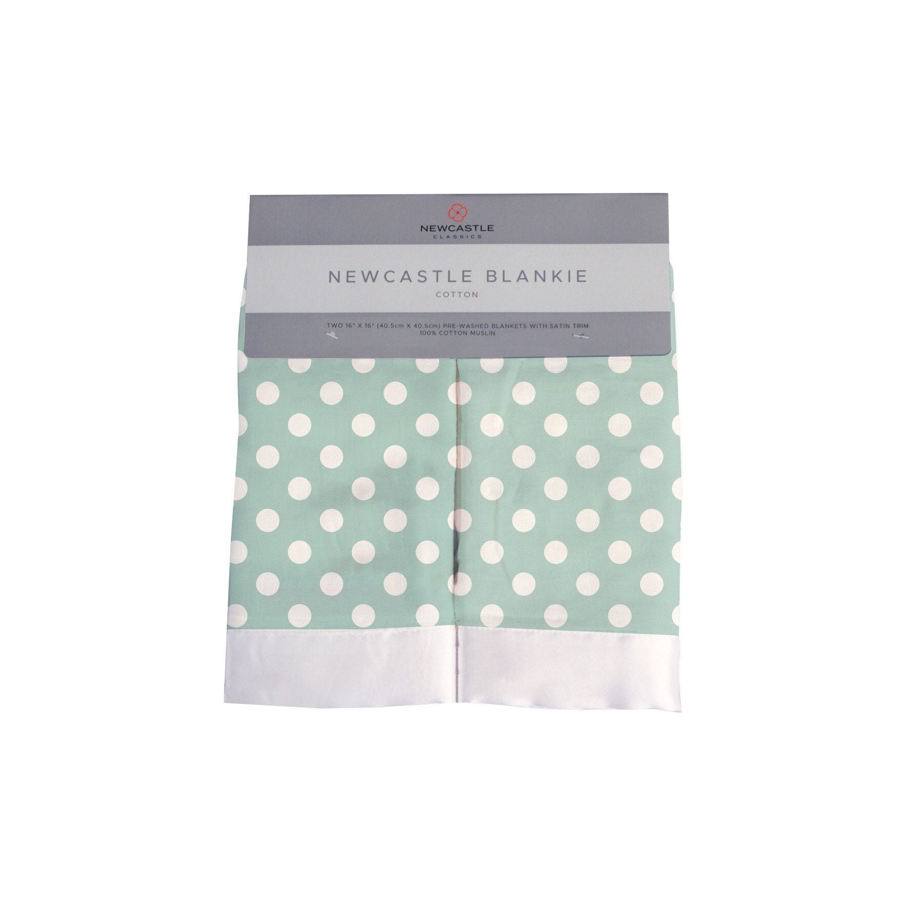 Jade Polka Dot Cotton Muslin Security Baby Blankie