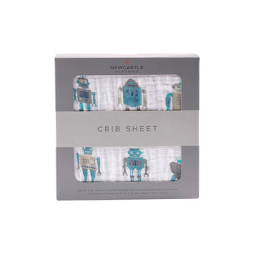 Robot Cotton Muslin Crib Sheet