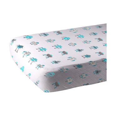 Robot Cotton Muslin Crib Sheet