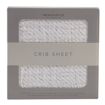 Spotted Wave Cotton Muslin Crib Sheet