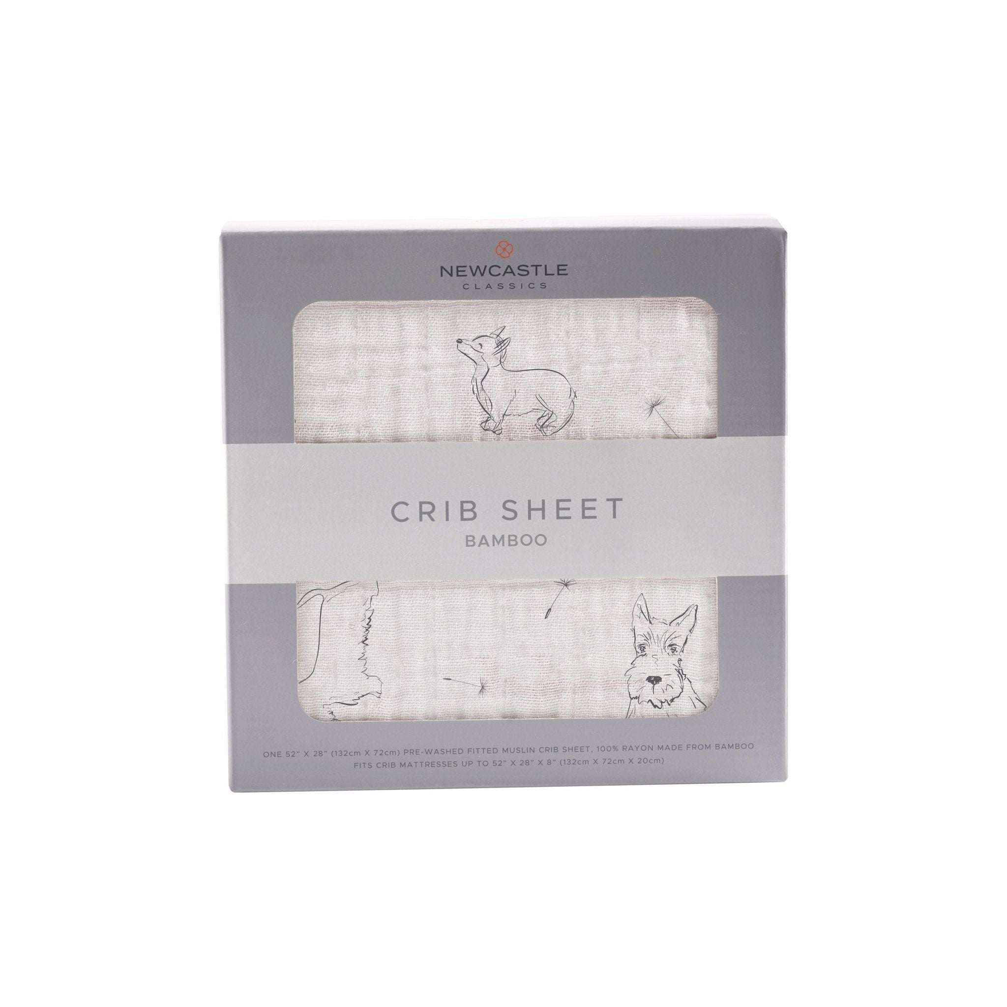 Corgi Bamboo Muslin Crib Sheet