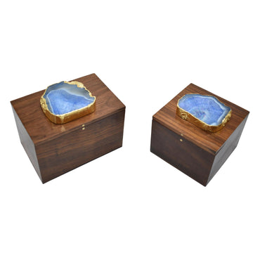 Square Wooden Box with Agate Top