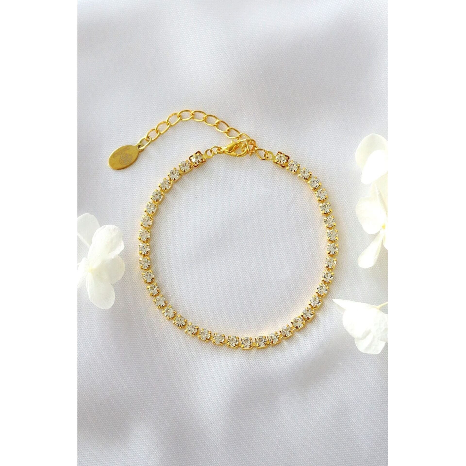 18 Karats Cubic Zirconia Link Bracelet