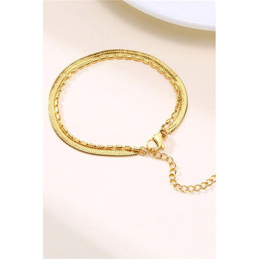 Flat Chain 18 Karats Two Layers Bracelet
