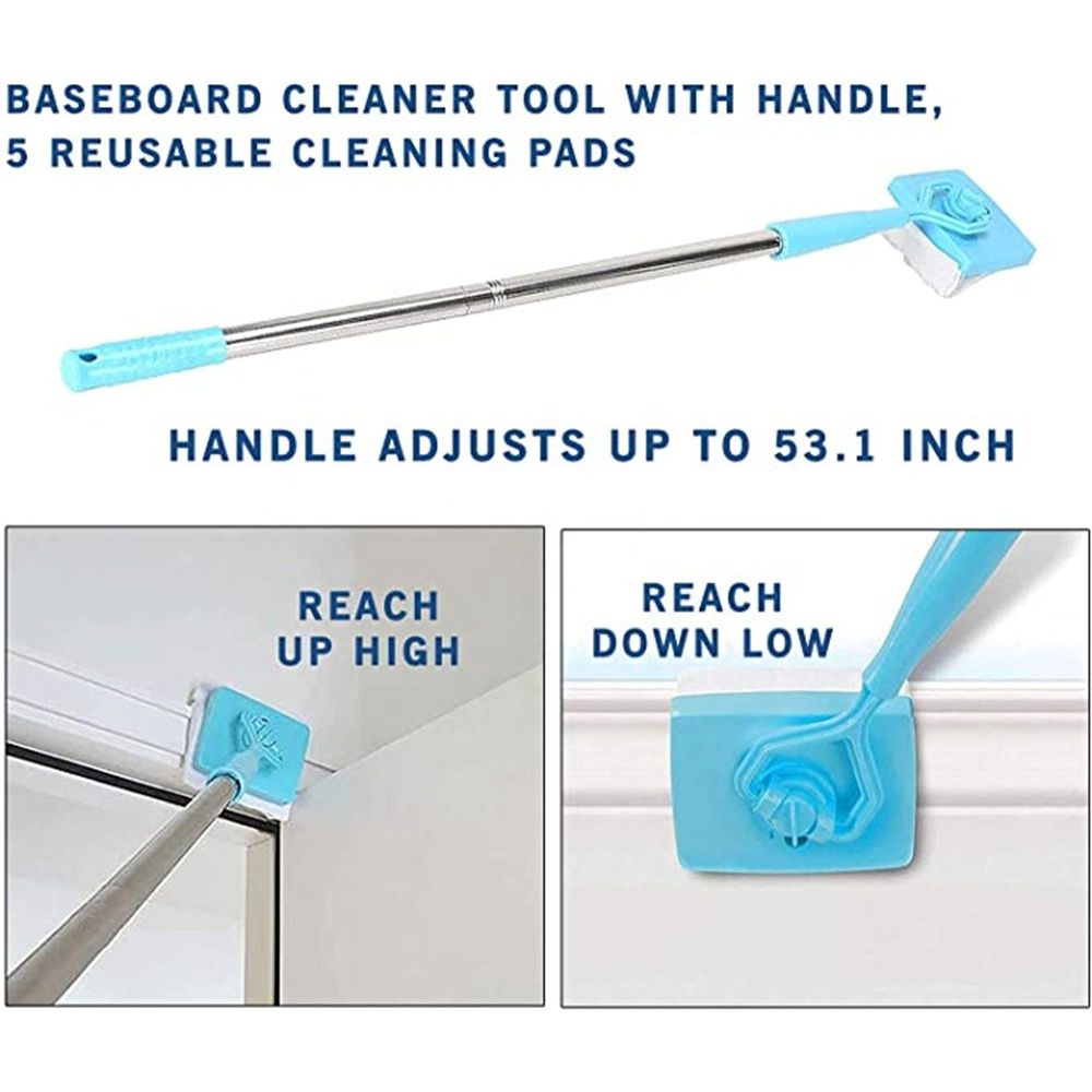 Baseboard Buddy Retractable Household Universal Cleaning Brush Mop