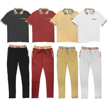 Checkered Polo and Pant Set