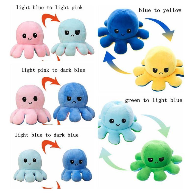 Reversible Flip Octopus Stuffed Plush Doll Gift