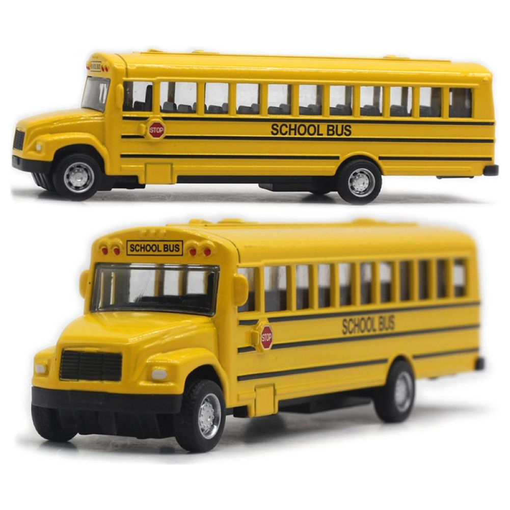 Alloy Inertial School Bus Model Car Model For Gifts Kids Boy Toys