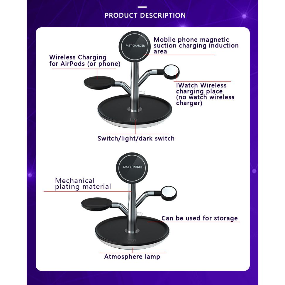 Universal Wireless Charging Stand for Iphone Apple Watch Airpods