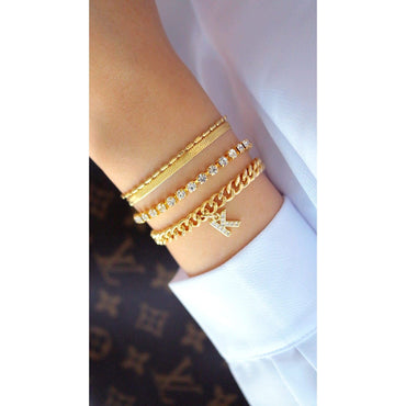 18 Karats Cubic Zirconia Link Bracelet