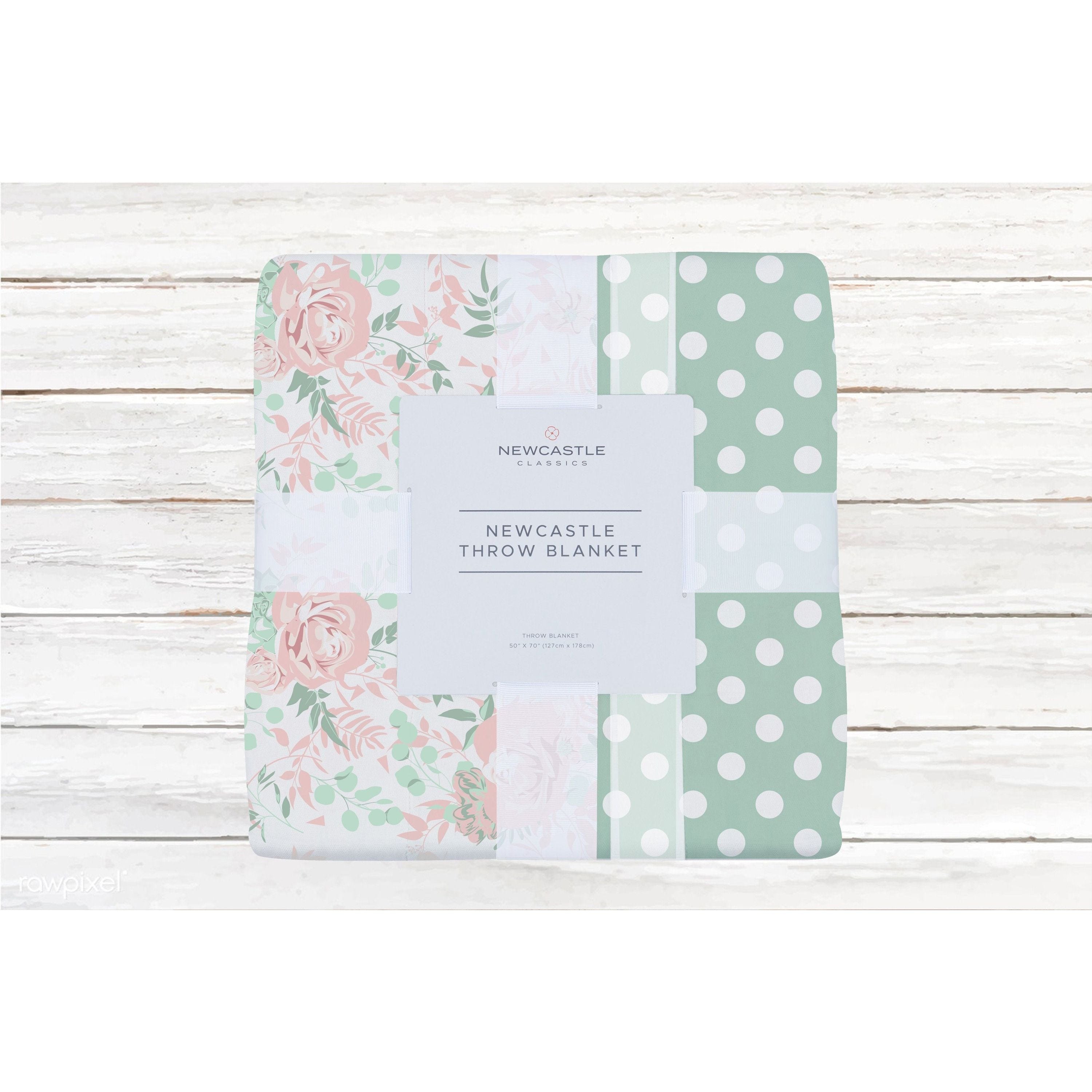 Desert Rose and Jade Polka Dot Cotton Muslin Throw Blanket
