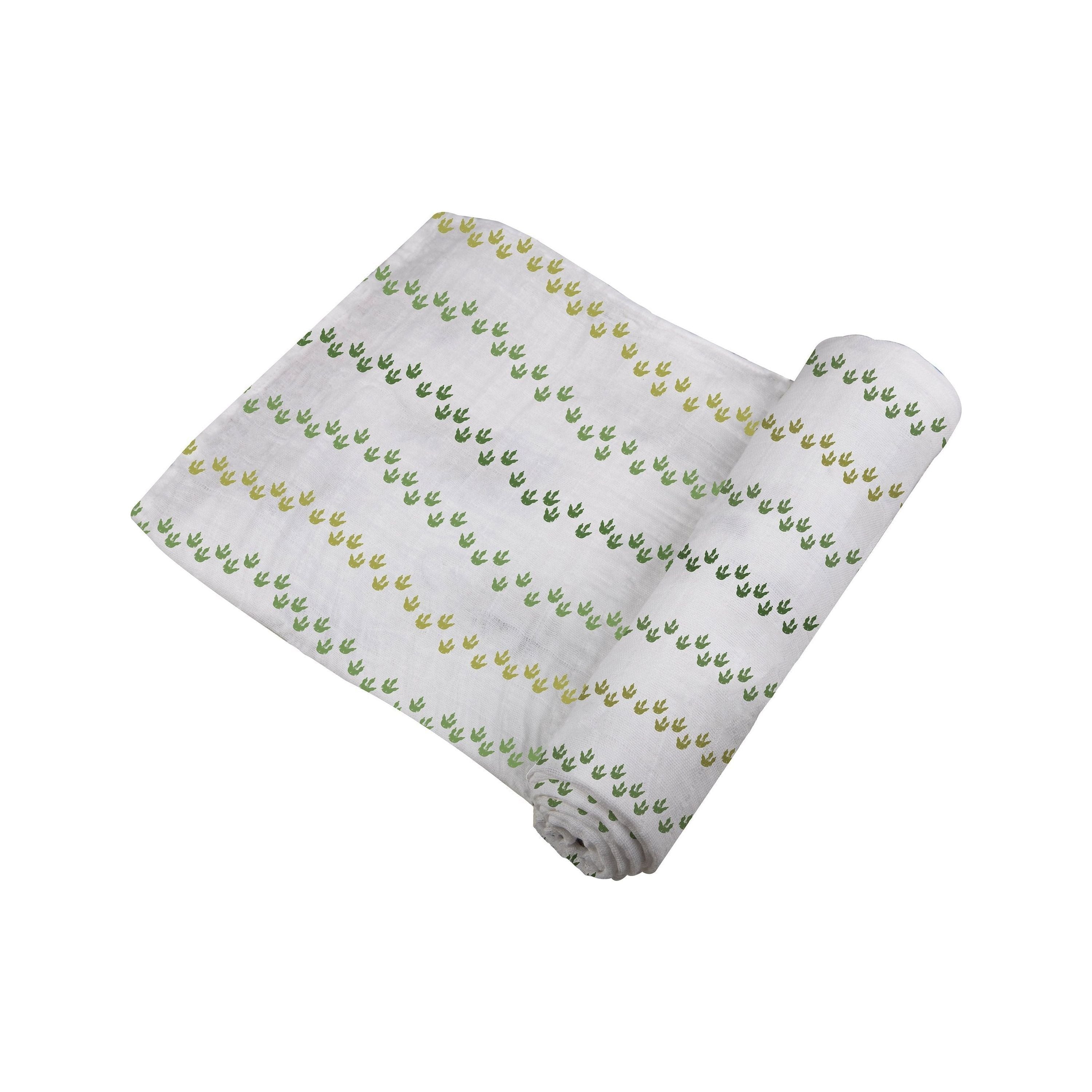 Dino Feet Cotton Muslin Swaddle