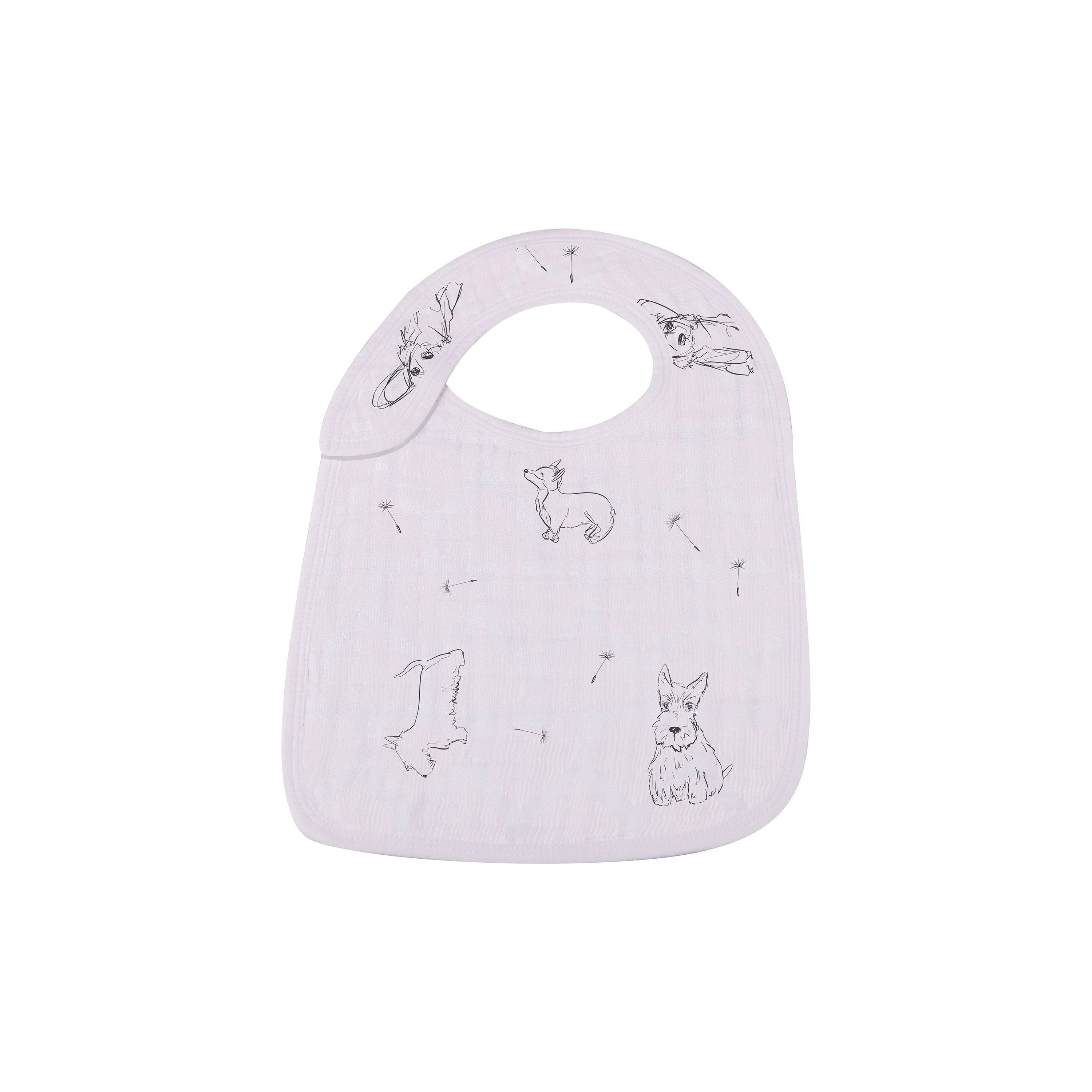 Dandelions Bamboo Muslin Snap Bibs 3PK