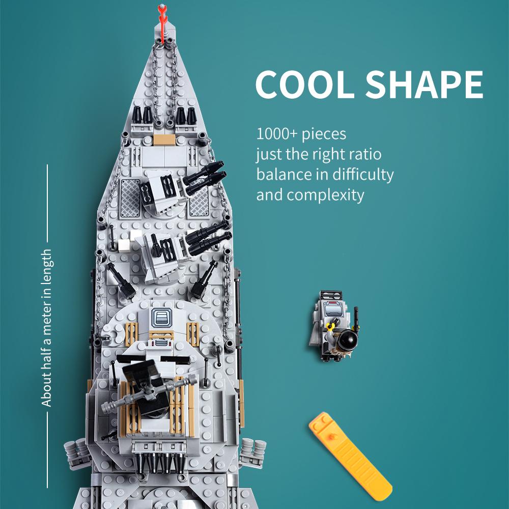 Military battleship building block boy gift puzzle children toys