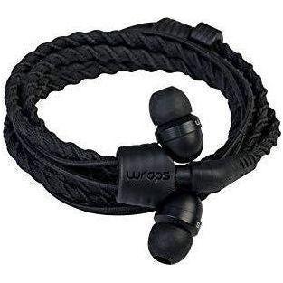 Wraps Wearable Braided Wristband Headphone Earbuds Black