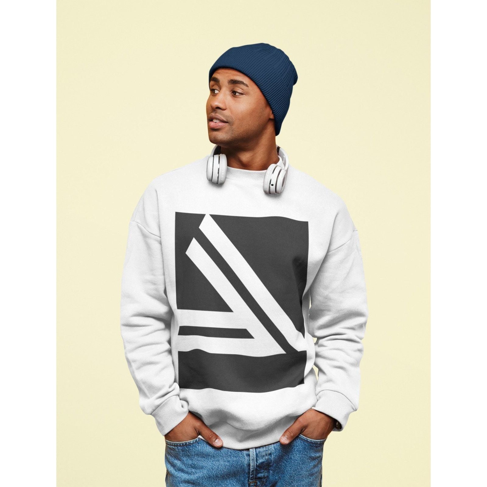 Men's Double Slanted Logo Crewneck Sweatshirt