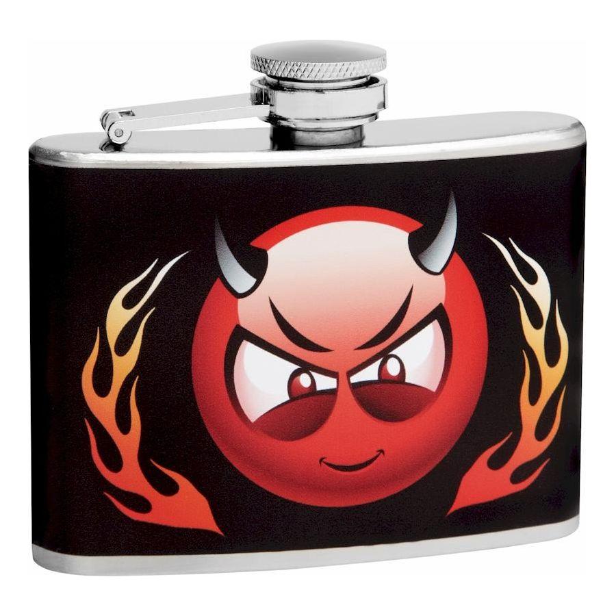 4oz Little Devil Drinking Flask, Gift Box, Funnel and Shot Glasses