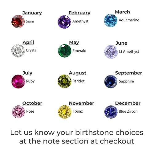 Mom Necklace With Birthstones, Kids Names Necklace, Heart Necklace