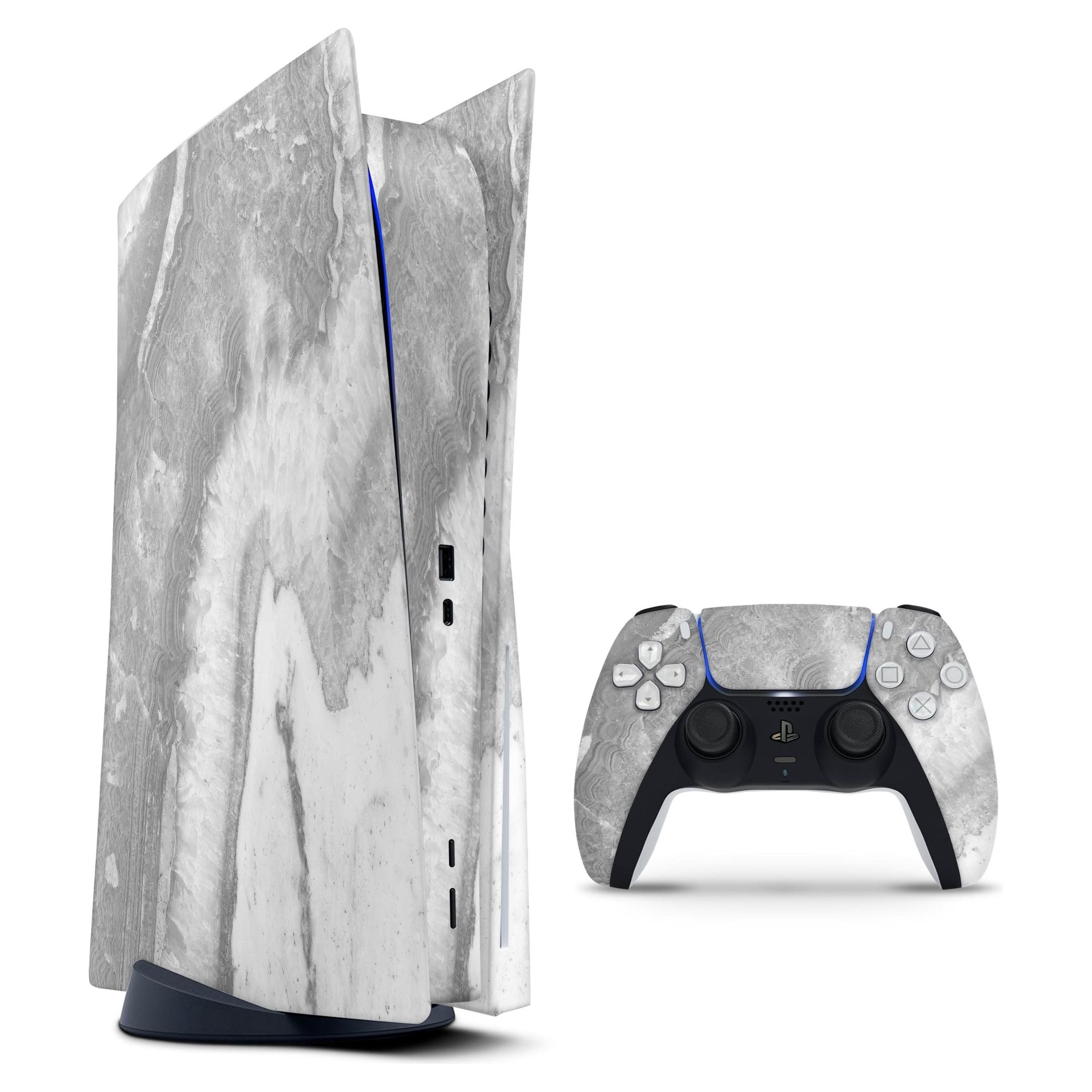 Gray Slate Marble - Vinyl decal Bundle for PlayStation 5