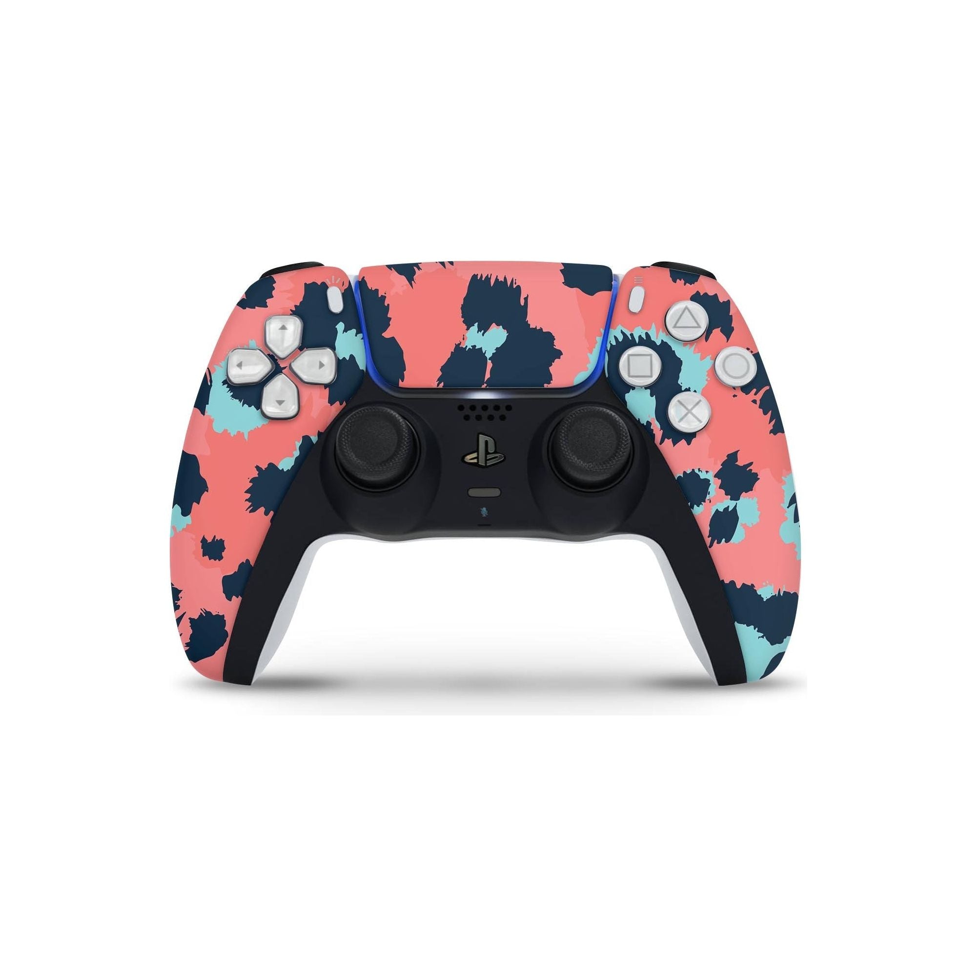 Leopard Coral and Teal - Full Vinyl decal Bundle for PlayStation 5