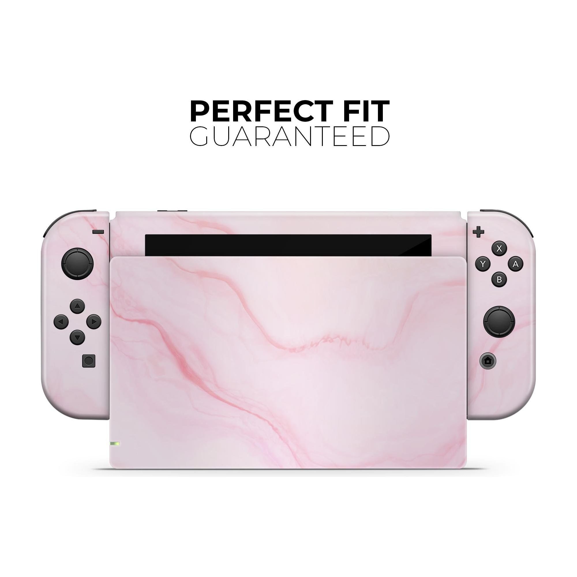 Marble Surface V1 Pink - Full Vinyl decal Wrap Kit for Nintendo