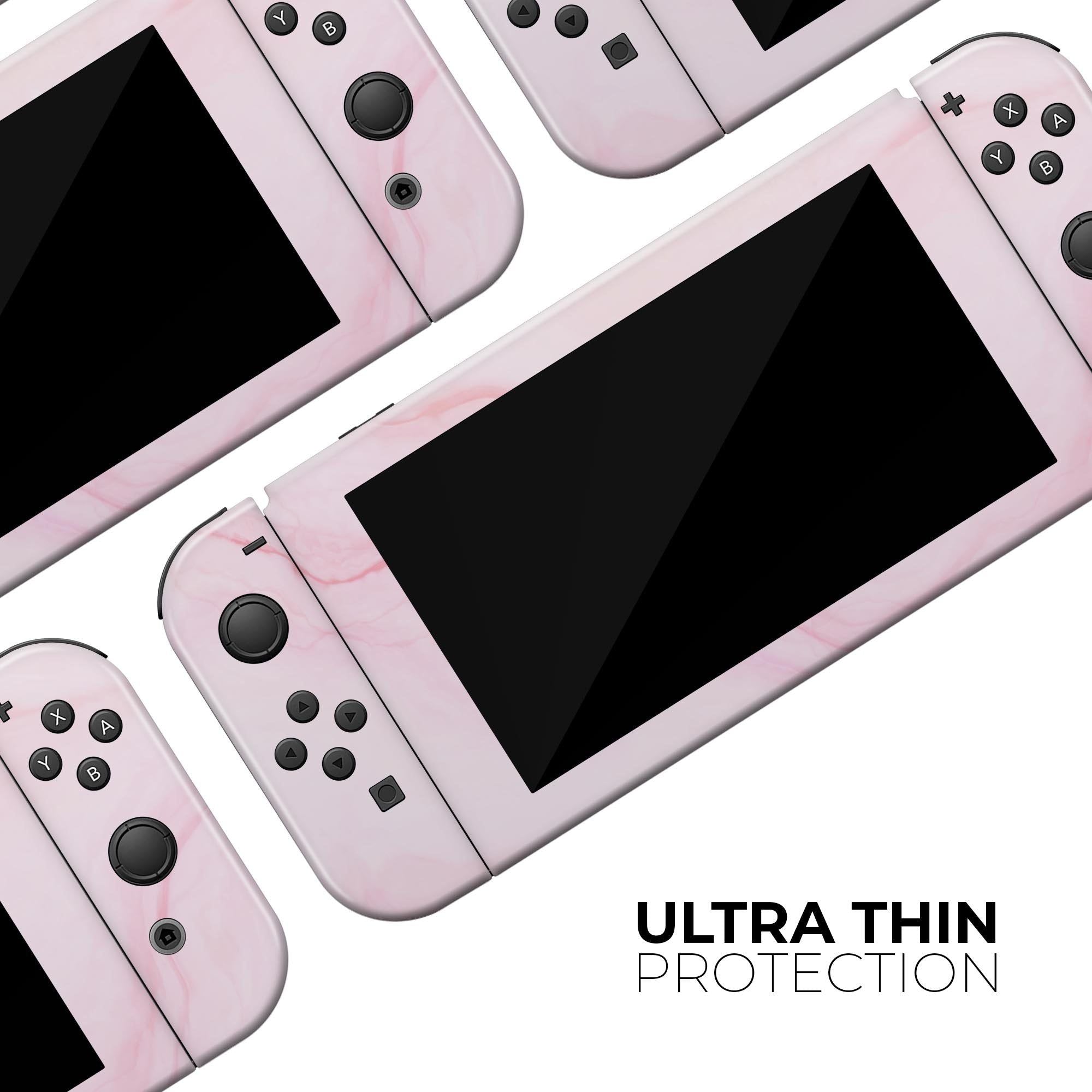 Marble Surface V1 Pink - Full Vinyl decal Wrap Kit for Nintendo
