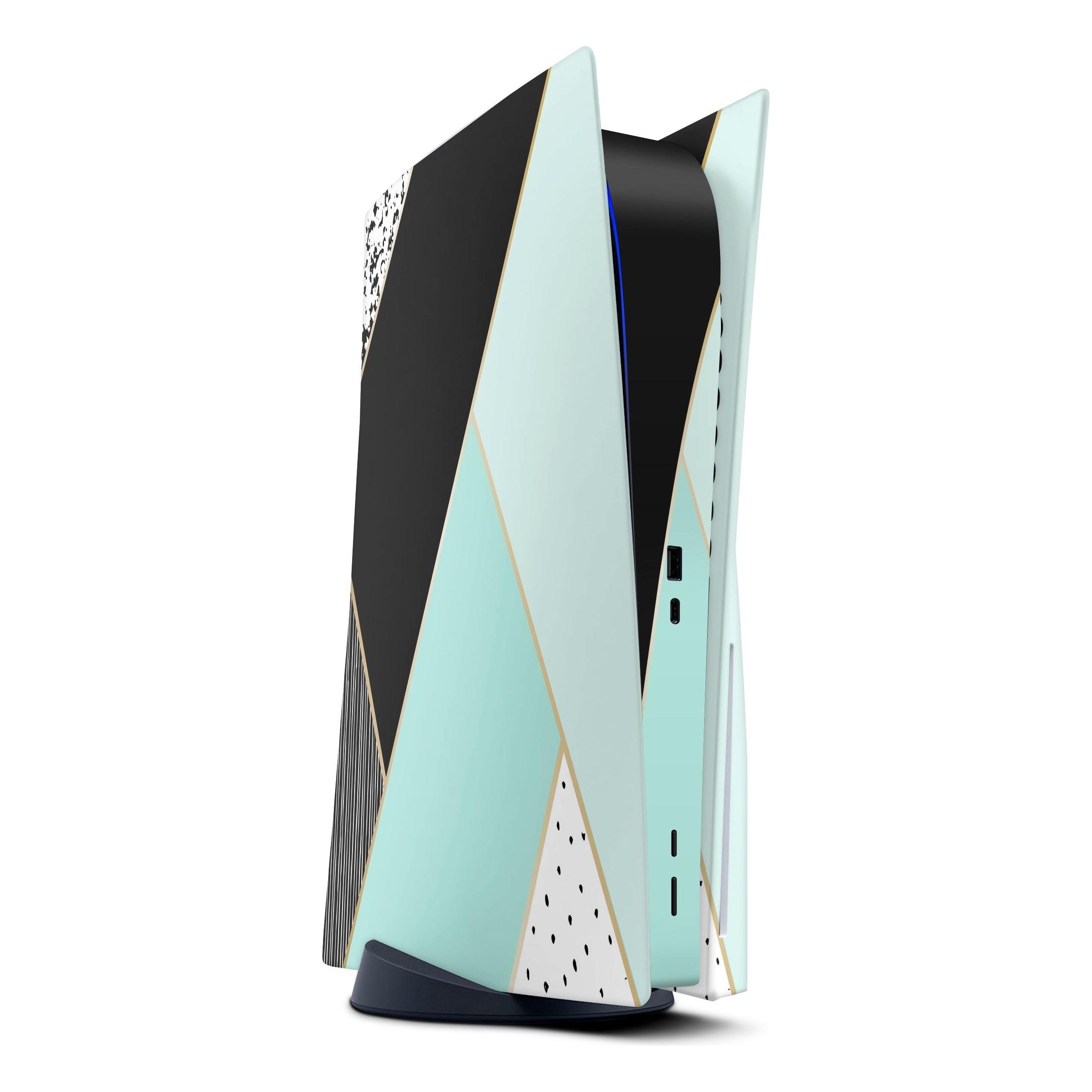 Minimalistic Mint & Gold Striped - Full Vinyl decal Bundle for PS