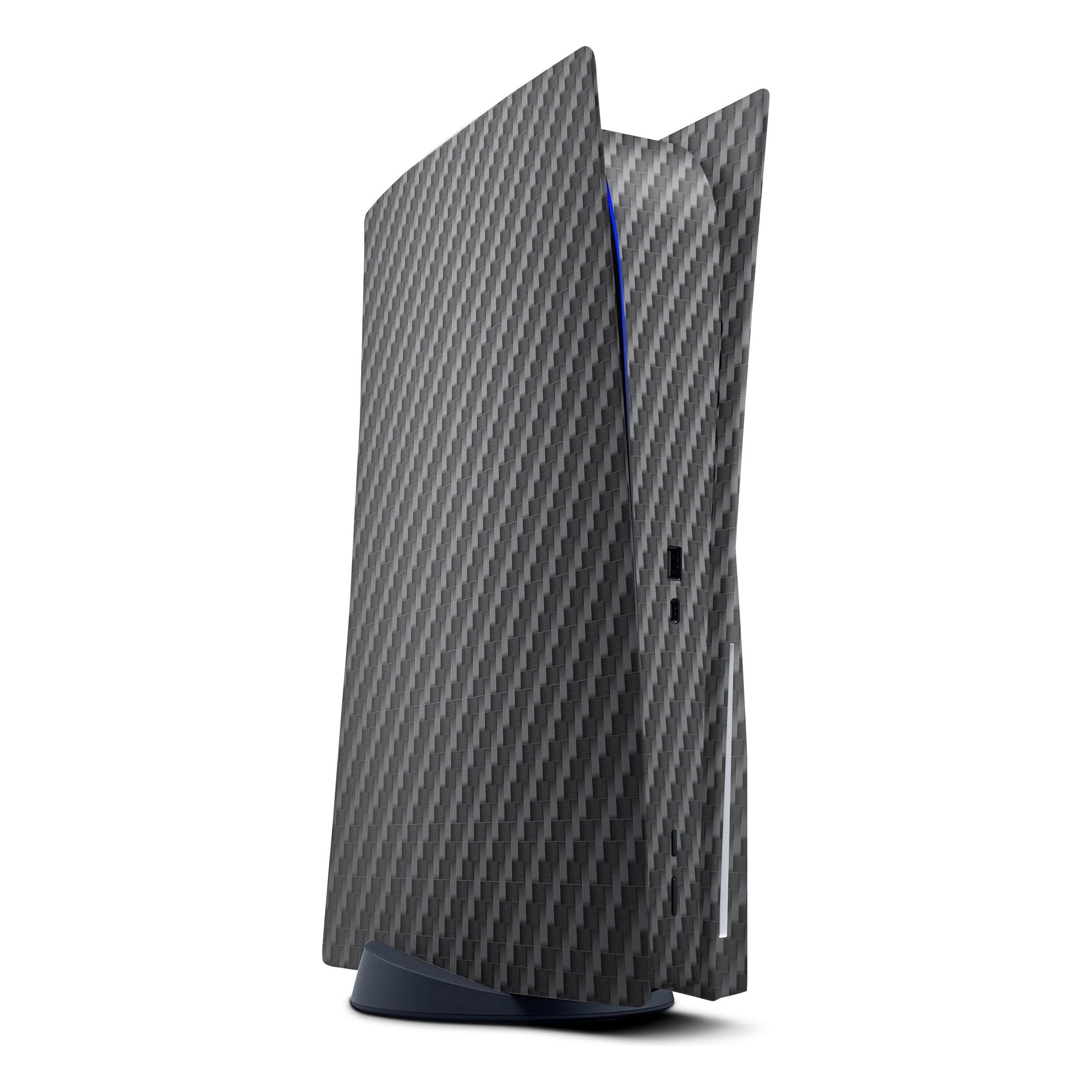 Textured Black Carbon Fiber - Full Vinyl decal Bundle for PlayStation