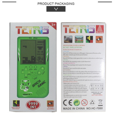 Retro Childhood Tetris Handheld Game Player Green