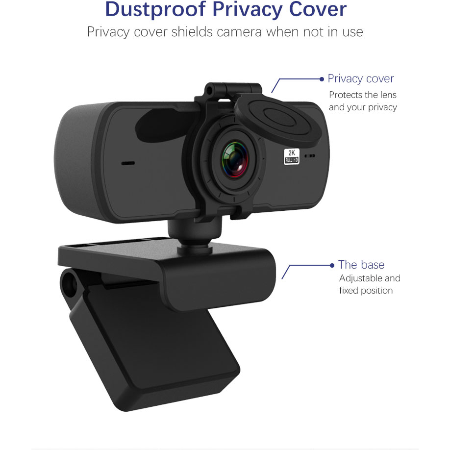 Webcam 2K Full HD 1080P Web Camera Autofocus With Microphone