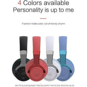 Colorful LED Lights Bluetooth Headphone Bass Wireless Earphones