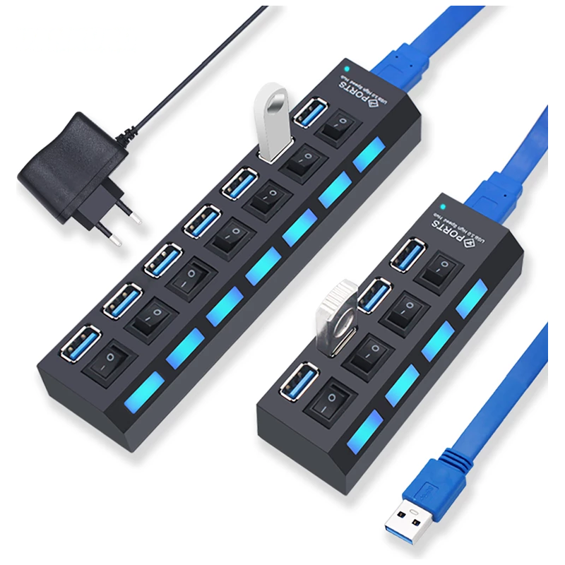 USB 3.0 Hub USB Hub 3.0 Multi USB Splitter 4/7 Port Multiple Expander
