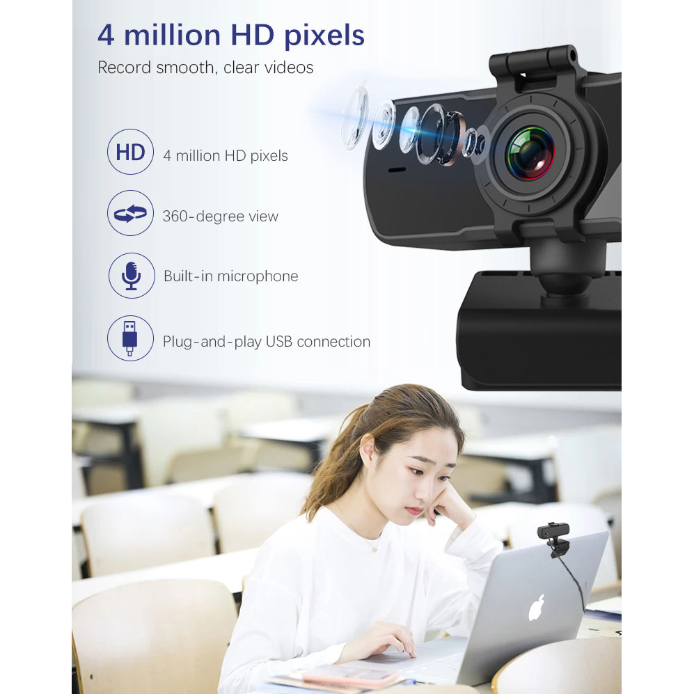 Webcam 2K Full HD 1080P Web Camera Autofocus With Microphone