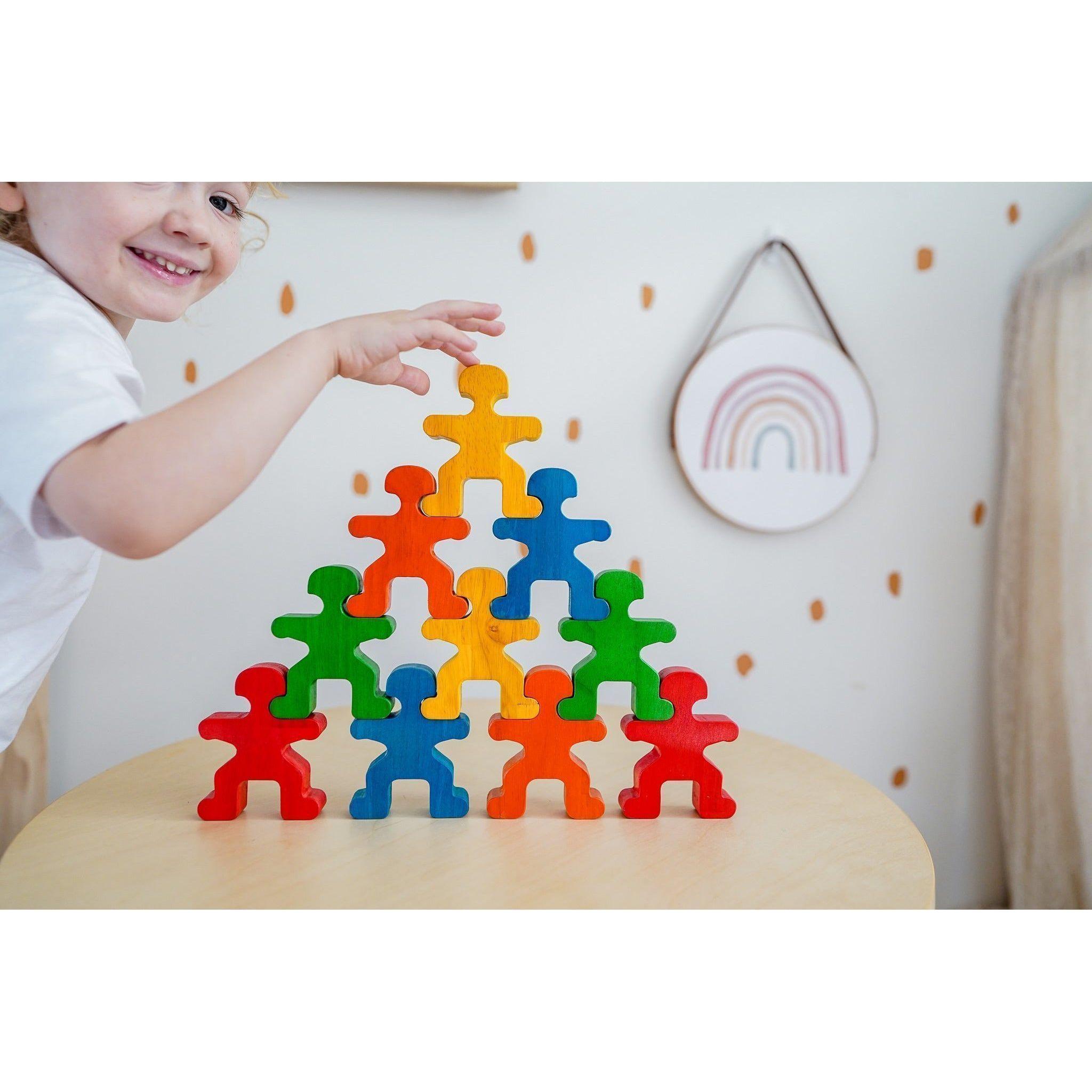 QToys Rainbow People Wooden Toy