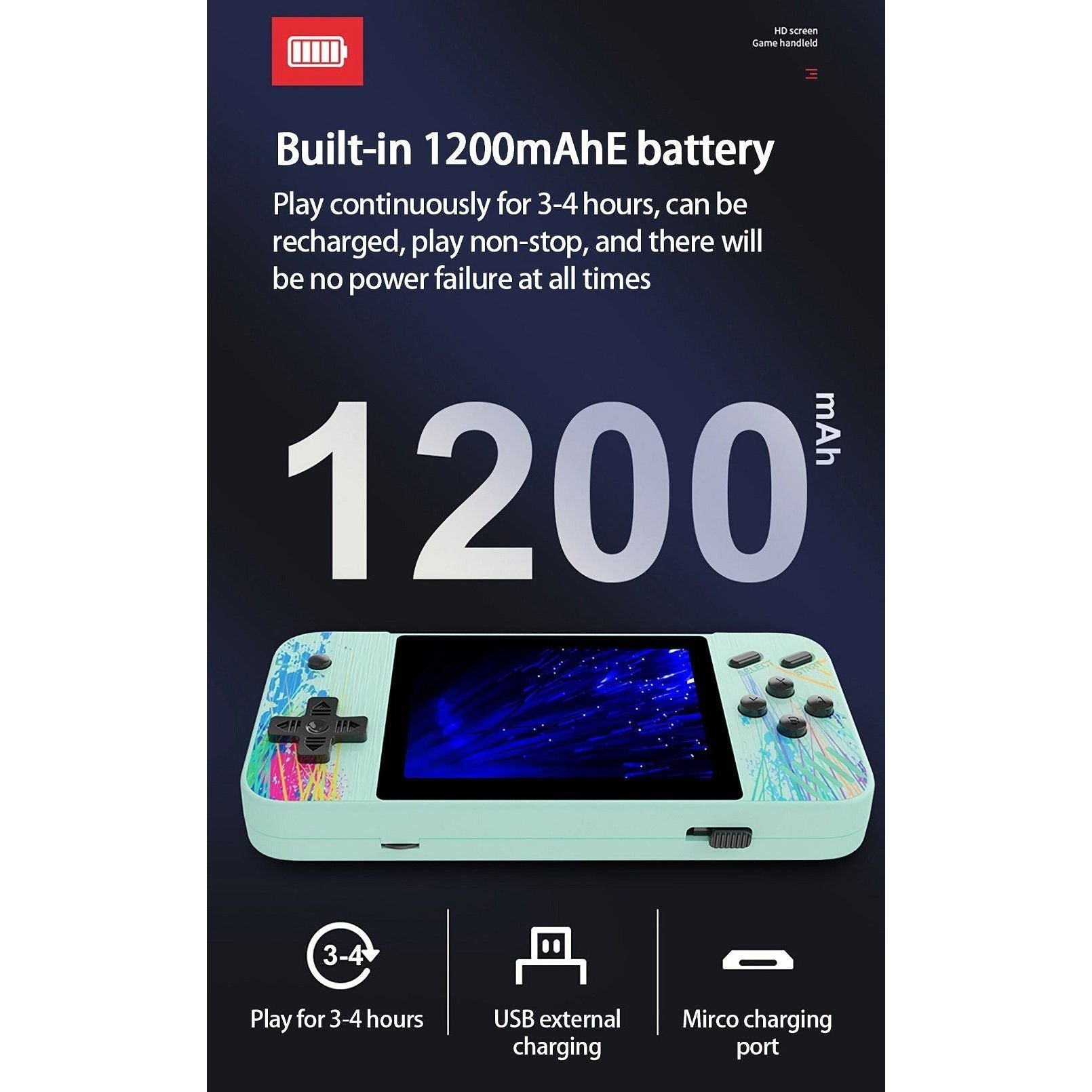 800 in 1 Portable Macaron Video Retro Game Console for Gifts