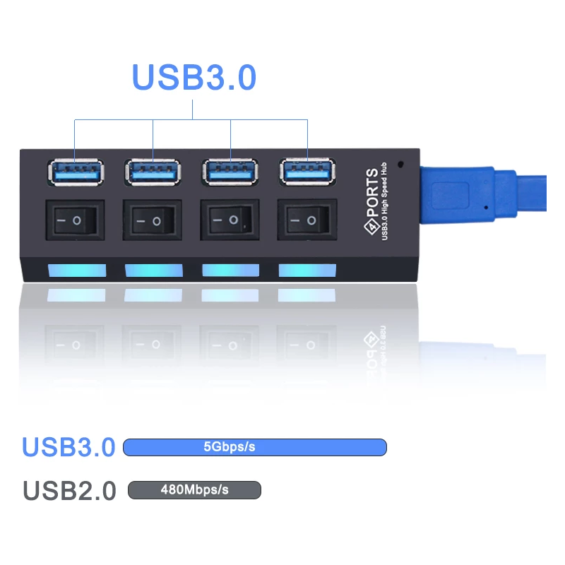 USB 3.0 Hub USB Hub 3.0 Multi USB Splitter 4/7 Port Multiple Expander