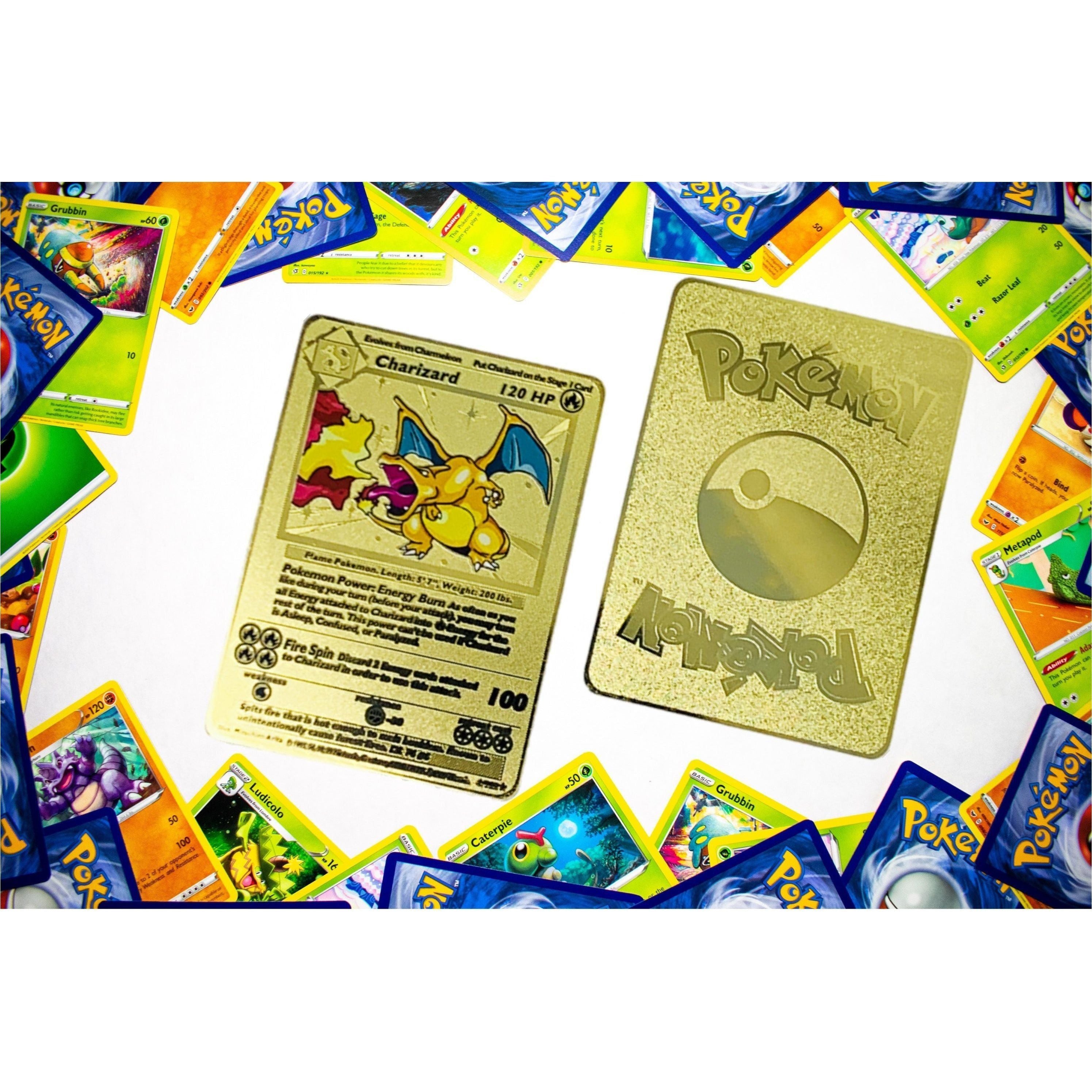 Metal Pokemon Cards Charizard Blastoise Venusaur Base Set Gold
