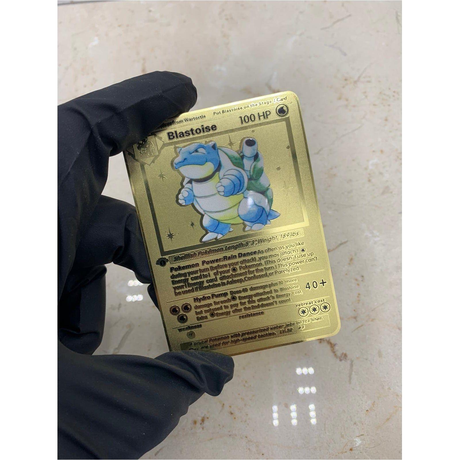 Metal Pokemon Cards Charizard Blastoise Venusaur Base Set Gold