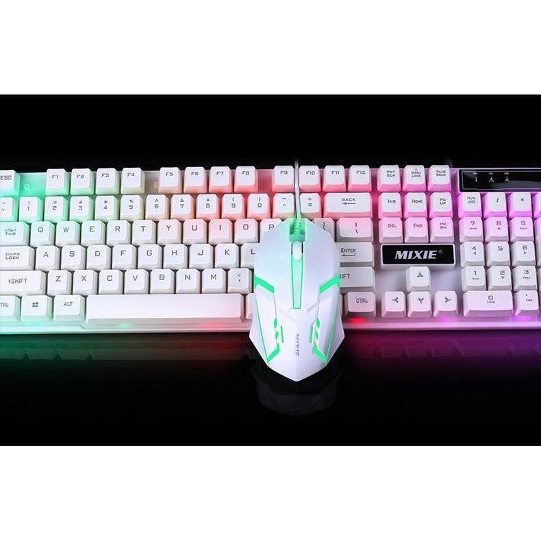 Ninja Dragons White Knight Gaming Keyboard and Mouse Set