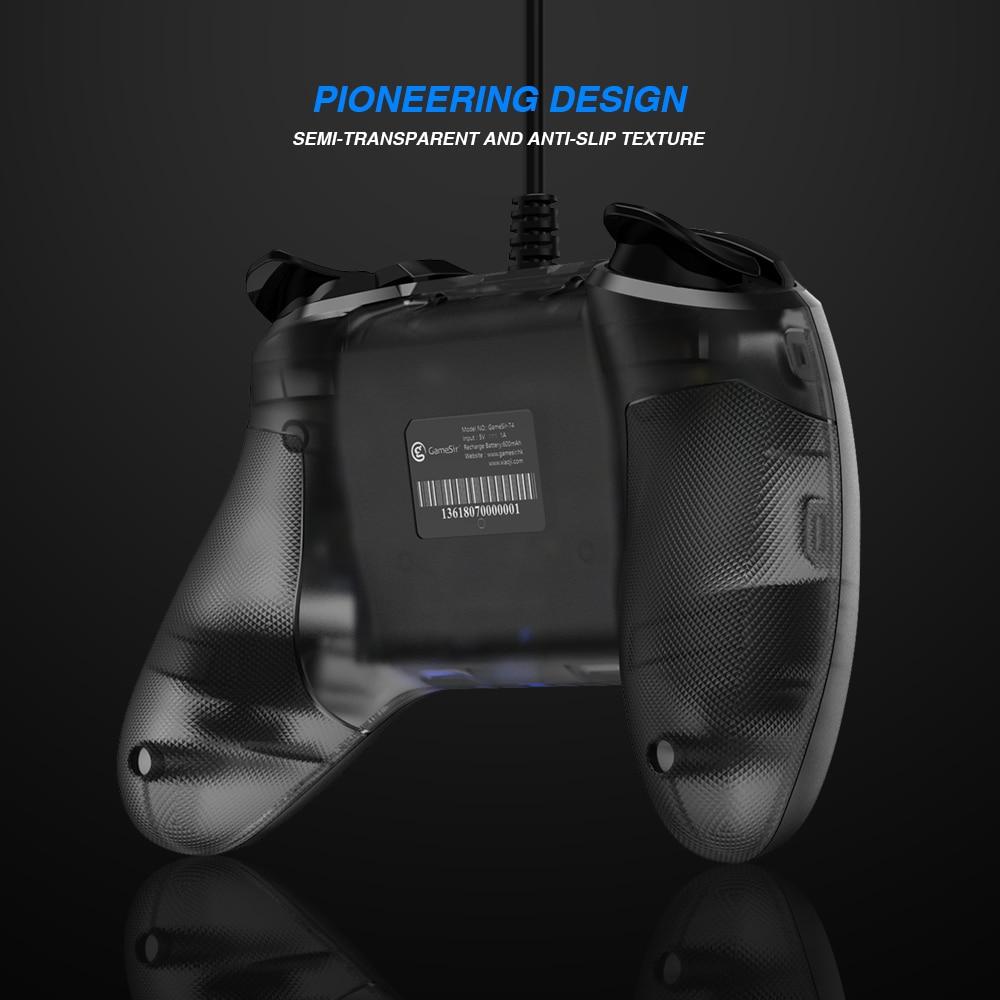 USB Wired Gaming Controller Gamepad with Asymmetric and Vibrating