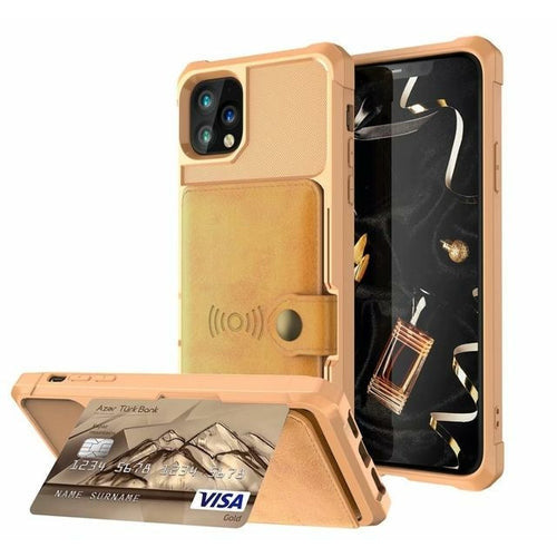 360 Protection Magnetic Leather Wallet Armor Case for iPhone