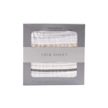 Grey Stripe Crib Sheet