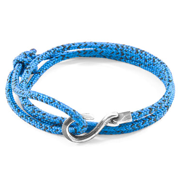 Blue Noir Heysham Silver and Rope Bracelet