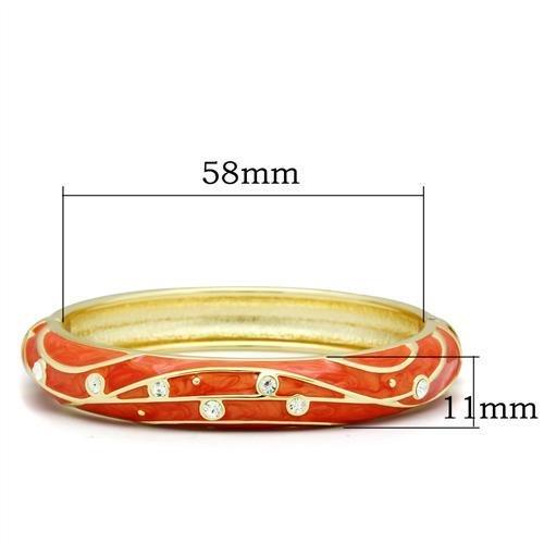 LO2144 - Flash Gold White Metal Bangle with Top Grade Crystal  in