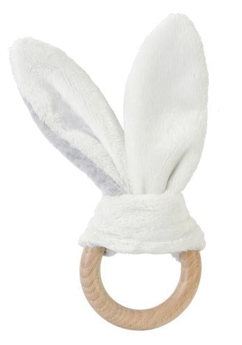Bunny Wooden Teether (Grey) by Happy Horse
