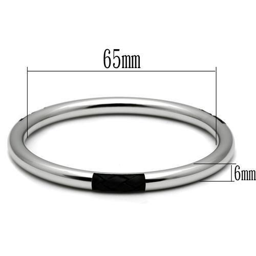 TK404 - High polished (no plating) Stainless Steel Bangle with No
