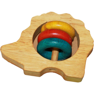 QToys ECHIDNA RATTLE Natural Wooden Toy