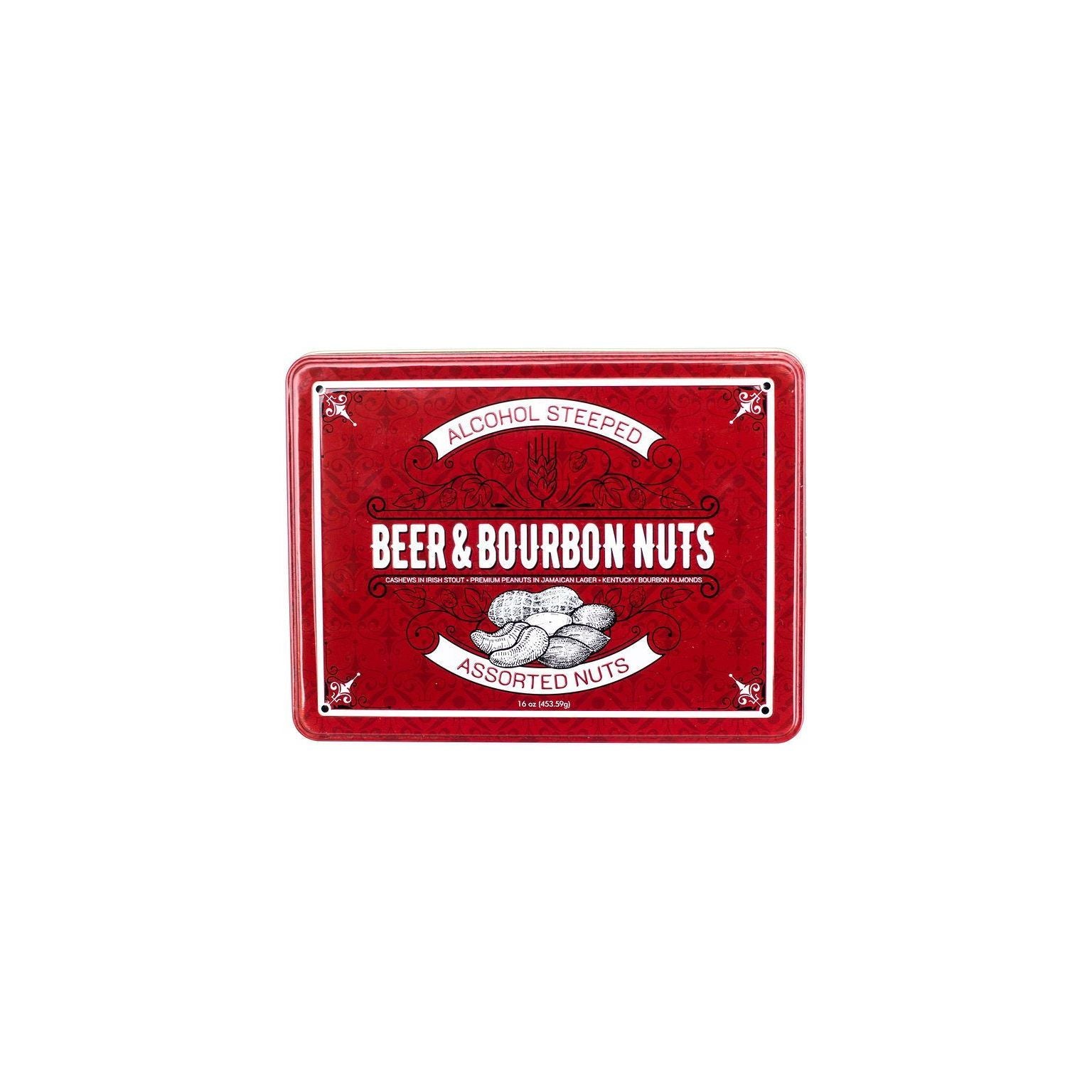 Beer & Bourbon Liquor Nuts Gift Tin - 16oz